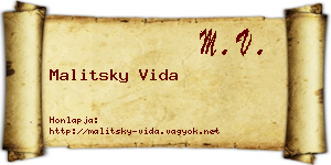Malitsky Vida névjegykártya